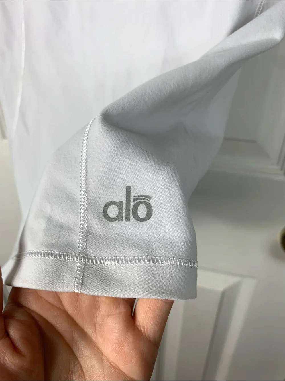 ALO Yoga White Racerback V-Neck Tank Top